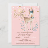 オベビーかわいいベビー鹿スターベビーシャワー 招待状 (正面)