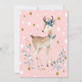 オベビーかわいいベビー鹿スターベビーシャワー 招待状 (裏面)