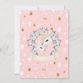 オベビーかわいいベビー鹿金ゴールド星ベビーシャワー 招待状 (裏面)