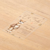 オベビーかわいいラマボホベイビーシャワー招待状 アクリル招待状 (レイダウン)