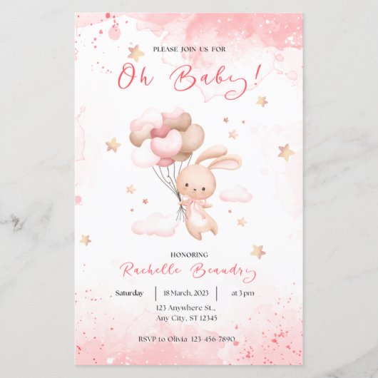 オベビーかわいい動物のうさぎ (正面)