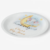 オベビーかわいい象の水の色ベビーシャワー ペーパープレート (アングル)