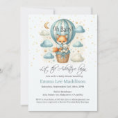 オベビーアドベンチャーが熱気球でキツネを開始 招待状 (正面)