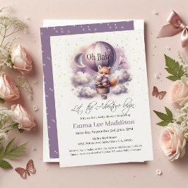 オベビーアドベンチャーホットエアバルーンにキツネを待つ 招待状