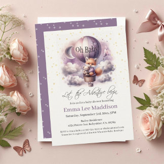 オベビーアドベンチャーホットエアバルーンにキツネを待つ 招待状