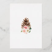 オベビーウィンターガールベビーシャワーピンクとゴールドフォイル 箔招待状 (裏面)