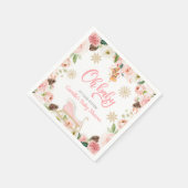 オベビーウィンターピンクガールベビーシャワー スタンダードカクテルナプキン (角)