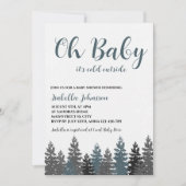 オベビーウィンターワンダーランドベビーシャワー 招待状 (正面)