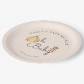 オベビーウォーターカラーカボチャ秋素朴ベビーシャワー ペーパープレート (アングル)