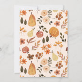 オベビーウォーターカラーカボチャ秋素朴ベビーシャワー 招待状 (裏面)