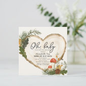 オベビーウッドスライスきのこの秋ベビーシャワー 招待状 (スタンド正面)