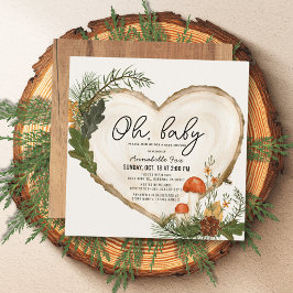 オベビーウッドスライスきのこの赤ちゃんシャワーbyメール 招待状