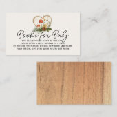 オベビーウッドスライス秋赤ちゃんシャワーブックリクエスト エンクロージャーカード (正面/裏面)