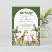 オベビーウッドランドかわいいサファリベイビーシャワー 招待状 (スタンド正面)