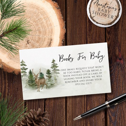 オベビーウッドランドウォーター素朴カラーゲストブック エンクロージャーカード