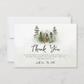 オベビーウッドランドウォーター色素朴サンキューカード サンキューカード (正面)