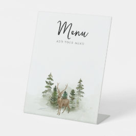 オベビーウッドランド水の色メニュ素朴ー 台座サイン