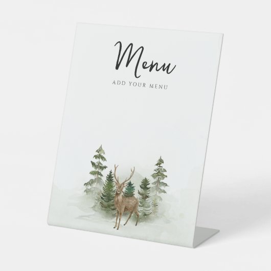 オベビーウッドランド水の色メニュ素朴ー 台座サイン (正面)