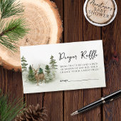 オベビーウッドランド水彩素朴おむつラッフル エンクロージャーカード