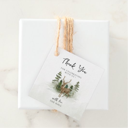 オベビーウッドランド水彩赤素朴ちゃんシャワー フェイバータグ (インサイチュ)