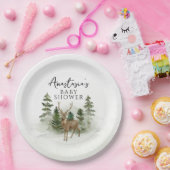 オベビーウッドランド水彩赤素朴ちゃんシャワー ペーパープレート (パーティー)