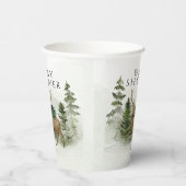 オベビーウッドランド水彩赤素朴ちゃんシャワー 紙コップ (右)