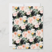 オベビーエレガント赤面ピンク金ゴールドフローラベビーシャワー 招待状 (裏面)