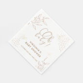 オベビーエレガント金ゴールド離れバタフライベビーシャワー スタンダードランチョンナプキン (角)