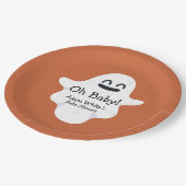 オベビーオレンジ幽霊ハロウィーンベイビーシャワー ペーパープレート (アングル)