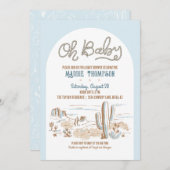 オベビーカウボーイデザートベビーシャワー招待状 招待状 (正面/裏面)