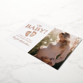 オベビーカスタムフォトベビーシャワー 箔招待状 (回転した状態)