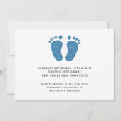 オベビーカップルのフォトブルーベビーシャワー 招待状 (裏面)