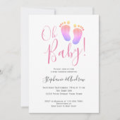 オベビーカップルズガールズベビーシャワー 招待状 (正面)