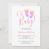 オベビーカップルズガールズベビーシャワー 招待状 (正面)