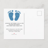 オベビーカップル写真少年の赤ちゃんシャワー 案内ポストカード (裏面)