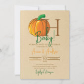 オベビーカボチャベビー親 – Beシャワー 招待状 (正面)