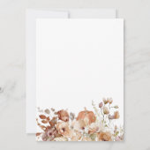 オベビーカボチャ秋ベビーシャワー招待状 招待状 (裏面)