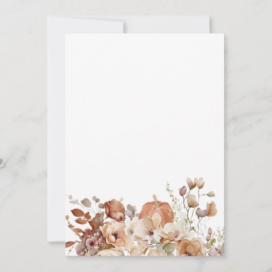 オベビーカボチャ秋ベビーシャワー招待状 招待状 (裏面)