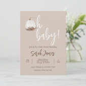 オベビーカボチャ赤ちゃんシャワー招待状 招待状 (スタンド正面)