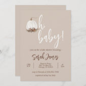 オベビーカボチャ赤ちゃんシャワー招待状 招待状 (正面/裏面)