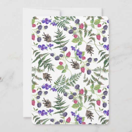 オベビーカントリーサイドウォークピクニックガールベビーシャワー 招待状 (裏面)