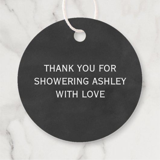 オベビーギフトラベル、赤ちゃんシャワーラベル、黒板 フェイバータグ (裏面)