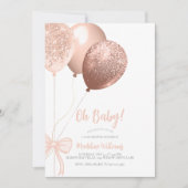 オベビーグリッターバルーン弓ベビーシャワー 招待状 (正面)