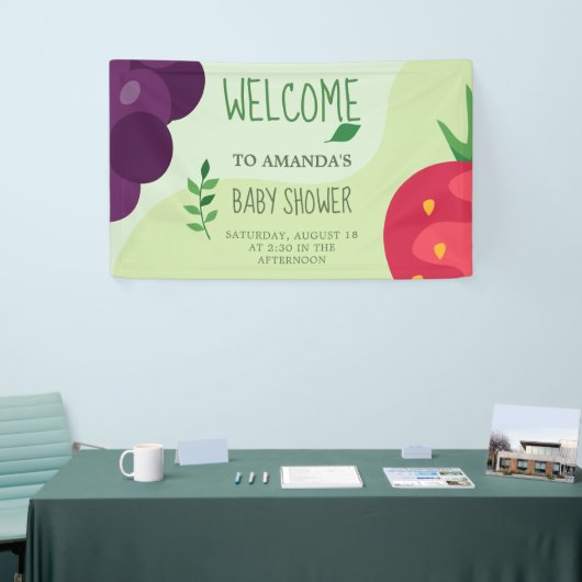 オベビーグリーンフルーツジュース赤ちゃんシャワー 横断幕 (トレードショー)