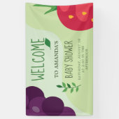 オベビーグリーンフルーツジュース赤ちゃんシャワー 横断幕 (縦)