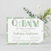 オベビーグリーンモダンベビお洒落ーシャワー 招待状 (スタンド正面)