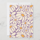 オベビーグルーヴィレトロデイジー花赤ちゃんシャワー 招待状 (裏面)