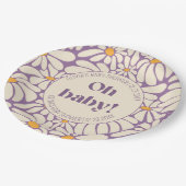 オベビーグルーヴィレトロデイジー花 ペーパープレート (アングル)