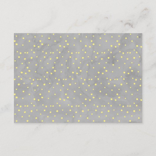 オベビーグレーと黄色の赤ちゃんシャワーおむつラッフル エンクロージャーカード (裏面)