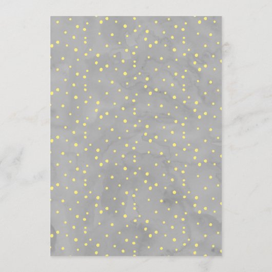 オベビーグレーと黄色の赤ちゃんシャワー希望カード アドバイスカード (裏面)